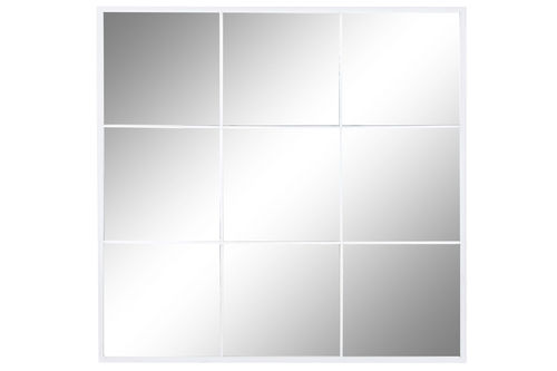 Espejo Cuarterones Metal Blanco 90x90