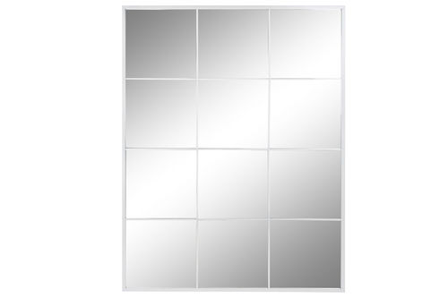 Espejo Cuarterones Metal Blanco 90x120